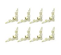 jiingekk Lot de 8 protections d'angle décoratives en métal pour livres, albums, cahiers - Design élégant et robuste - Installation facile, Small, Comme décrit, Comme décrit.