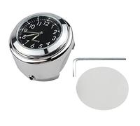 jiingekk Montre de guidon, horloge de moto étanche pour guidon de moto, horaire horloge avec clé - Coque galvanoplastie fond noir