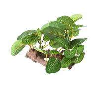 jiingekk Paysage d'aquarium en bois flotté avec plante artificielle en résine - Branche de bois flotté pour poissons pour aquarium - Ornement aquatique - Chauffage lumineux - Thermomètres - gravier