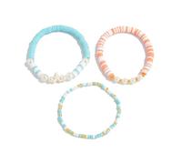 jiingekk Perles multicouches faites à la main avec des étoiles de mer et des coquillages pour empiler des bracelets d'amitié multicouches en acrylique, taille unique, Comme décrit