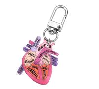 jiingekk Porte-clés portable avec organes humains en forme de cœur - Anneau léger - Accessoire pour travailleurs de la santé - Vie microscopique, Cœur 1, taille unique