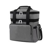 jiingekk Sac à déjeuner isotherme extensible de grande capacité avec doublure en aluminium double couche de rangement pour pique-nique en plein air et voyage en voiture Sac isotherme prêt à l'emploi