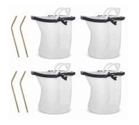 jiingekk Sac à vin en silicone avec paille pour fêtes de piscine, plein air, grande capacité, résistant aux fuites, récipient à boisson avec poignée, 4 pièces, Taille unique