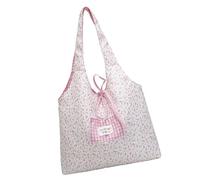 jiingekk Sac fourre-tout esthétique réutilisable en toile pour femme, sac d'épicerie, livre de travail, grande capacité, sacs en tissu de plage, tissu d'épicerie réutilisable, C, One Size