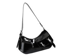 jiingekk Sac quotidien résistant à l'usure pour femme avec bandoulière amovible et construction compacte et légère, sac en polyuréthane léger pour femme, Noir , One Size