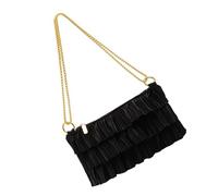 jiingekk Sacs à bandoulière pour femme - Petit sac à bandoulière tendance - Sac à main à volants - Sac fourre-tout - Pochette de soirée - Sacs à main pour femme, Noir , One Size