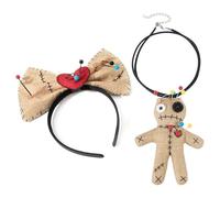jiingekk Serre-tête avec nœud papillon, poupée vaudou pour cosplay, déguisement, bandeau pour Halloween, fête pour adultes et enfants