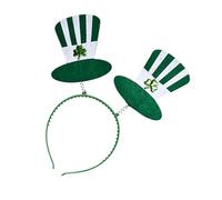 jiingekk Serre-tête irlandais pour fête de la StPatrick - Accessoire de fête avec chapeau trèfle à paillettes - Accessoires de fête de carnaval