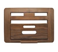 jiingekk Support réglable en bois de noyer pour ordinateur portable - Base ventilée pliable pour la maison et les voyages