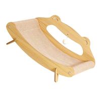 jiingekk Tapis de jeu créatif pour chatons - Lit confortable - Grattoir - Grattoir en bois - Avec coussin