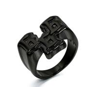 JIiopCFegh bague en diamant, Bague Antichrist 666 - La Marque de la Bête, accessoire hip(Black,S)