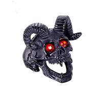 JIiopCFegh bague en diamant, Bague crâne de chèvre Mendes en acier titane for Halloween(Z+1)