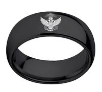 JIiopCFegh bague en diamant, Bague maçonnique du 33e degré Rite écossais, bombée(Black,Y)