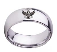 JIiopCFegh bague en diamant, Bague maçonnique du 33e degré Rite écossais, bombée(Silver,S)