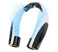 JIJ Ventilateur de cou portable rechargeable avec 6 vitesses réglables, refroidisseur de cou avec brise enveloppante à 360°, ventilateur portable amélioré de longue durée pour temps chaud, voyage