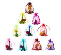 jijAcraft 100pcs Sacs Organza 10x15cm, Sachets Pochettes en Organza Sac à Bijoux avec Cordon de Serrage, pour Cadeau de Marriage Noël Bonbons (10 couleurs)