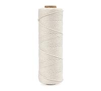 jijAcraft - Corde en Coton Naturel 1,5mm x 100M, Fil Coton Macramé Ficelle pour Bricolage, Décoration, Cuisine, Travaux Manuels