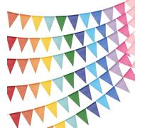 jijAcraft Guirlande de fanions d'extérieur résistante aux intempéries arc-en-ciel : guirlande réutilisable 20 m pour jardin guirlande de fanions en toile de jute colorée avec 60 fanions pour le