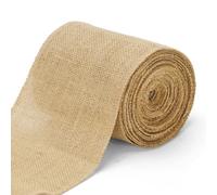 jijAcraft Ruban de jute de 15 cm de large et naturel : 10 m de long, ruban décoratif pour mariage bohème, ruban de bricolage en lin pour nœuds de chaise, couronne de Noël, protection d'arbre