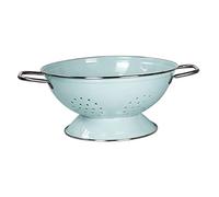 JiJia LeCo Enamel Colander Bowl Style Vintage Self Draining Fruits Bowls Metal Diner Set Home Kitchen Table Décoration (Petit, Blanc) (Large Vert)