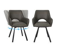 JIJIAN Chaises Salle à Manger Pivotantes 360° Lot de 2, Marron