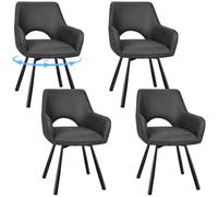 JIJIAN Chaises Salle à Manger Pivotantes 360° Lot de 4, Gris