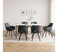JIJIAN Chaises Salle à Manger Pivotantes 360° Lot de 6, Gris