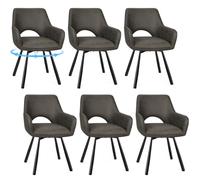 JIJIAN Chaises Salle à Manger Pivotantes 360° Lot de 6, Marron
