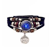 JIJIBA 12 Signes du Zodiaque Constellation Bracelet de Charme Hommes Femmes Mode Multicouche Tissage Cuir perlé Bracelets Cadeau d’Anniversaire