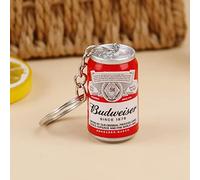 JIJIBA 1PC Simulation Bière en Conserve Porte-clés Bière Canette Bibelot Couples Cool Sac à Dos Décor Bijoux Voiture Accessoires clés Pendentif