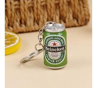 JIJIBA 1PC Simulation Bière en Conserve Porte-clés Bière Canette Bibelot Couples Cool Sac à Dos Décor Bijoux Voiture Accessoires clés Pendentif