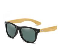 JIJIBA Bois Bambou Lunettes de Soleil Hommes Femmes Classique Vintage Conduite Lunettes de Soleil Lunettes de Vue Noir