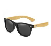 JIJIBA Bois Bambou Lunettes de Soleil Hommes Femmes Classique Vintage Conduite Lunettes de Soleil Lunettes de Vue Noir