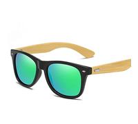 JIJIBA Bois Bambou Lunettes de Soleil Hommes Femmes Classique Vintage Conduite Lunettes de Soleil Lunettes de Vue Noir