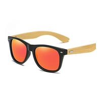 JIJIBA Bois Bambou Lunettes de Soleil Hommes Femmes Classique Vintage Conduite Lunettes de Soleil Lunettes de Vue Noir
