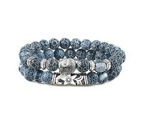 JIJIBA Bracelet pour Femmes Hommes Pierre de Lave Naturelle Yoga Perles Bracelets Charme Couple Bijoux Cadeau