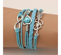 JIJIBA Bracelets en Cuir pour Femmes Envelopper Infini Amour cœur amitié Cuir Antique breloque Bracelet