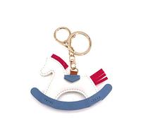 JIJIBA Femmes Cuir Charms Sac Pendentif KeyChain Cartoon Pony Rocking Horses Keyring Cute Animal Ornement Accessoires Décoration Cadeau