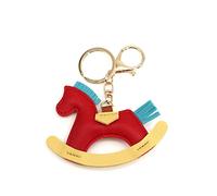 JIJIBA Femmes Cuir Charms Sac Pendentif Keychain Cartoon Pony Rocking Horses Keyring Cute Animal Ornement Accessoires Décoration Cadeau