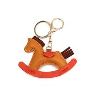 JIJIBA Femmes Cuir Charms Sac Pendentif Keychain Cartoon Pony Rocking Horses Keyring Cute Animal Ornement Accessoires Décoration Cadeau