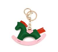 JIJIBA Femmes Cuir Charms Sac Pendentif Keychain Cartoon Pony Rocking Horses Keyring Cute Animal Ornement Accessoires Décoration Cadeau