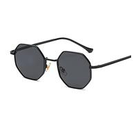 JIJIBA Lunettes de Soleil Hommes Vintage Octogone Métal Lunettes de Soleil pour Femmes Lunettes de Soleil de Marque de Luxe Dames