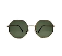 JIJIBA Lunettes de Soleil Hommes Vintage Octogone Métal Lunettes de Soleil pour Femmes Lunettes de Soleil de Marque de Luxe Dames