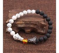 JIJIBA Mode Pierre Volcanique Dragon Bracelet Charm Hommes Femmes Bijoux Accessoires Personnalité Perle Bracelet Cadeau d’Anniversaire