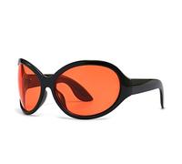 JIJIBA Nouvelles Lunettes de Soleil ovales rétro surdimensionnées pour Femmes Hommes Lunettes de Soleil Mode Female Trending Shades Lunettes de Vue