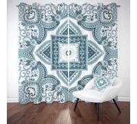 Jijliczc Draperies Cuisine Isolants Thermiques 280x175cmTribu Nationalité Rideau Salon Set de 2 Tribu Rétro Sud Ouest Rideaux Occultants Phonique à Oeillets pour Chambre