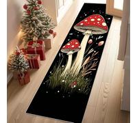 Jijliczc Mise Page Rétro Forme Champignon Tapis de Couloir 60x300 cm Imprimés Botaniques Jungle Tropicale Tapis Cuisine Antidérapant Lavable, Carpet Interieur pour Salon Chambre à Coucher