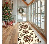 Jijliczc Nationalité Bohème Rétro Tapis de Couloir Extra Long, Fleurs Mandalas Traditionnelles Tapis de Passage Antidérapant Lavable, Carpet pour Couloir, Entrée, Buanderie à Coucher, 90x200 cm