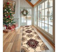 Jijliczc Nationalité Bohème Rétro Tapis de Couloir Extra Long, Fleurs Mandalas Traditionnelles Tapis de Passage Antidérapant Lavable, Carpet pour Couloir, Entrée, Buanderie à Coucher, 90x270 cm