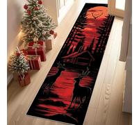 Jijliczc Orignal Faune Sauvage Tapis de Couloir Long Doux Antidérapant 60x180cm Animal Tree House Rouge Carpet Cuisine Lavable en Machine Tapis d'entrée Intérieur pour Couloir, Passage, Chambre